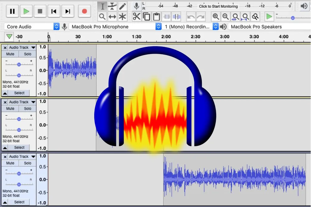 Audacity software interface