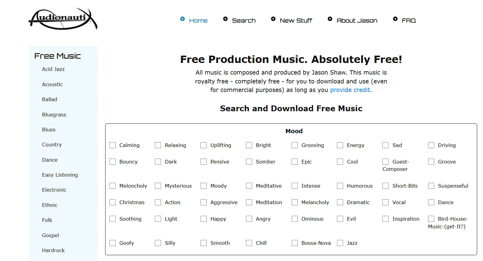 Audionautix screenshot