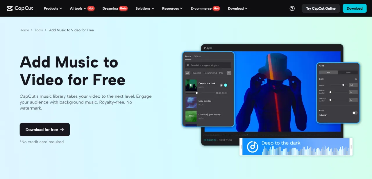 CapCut music screenshot