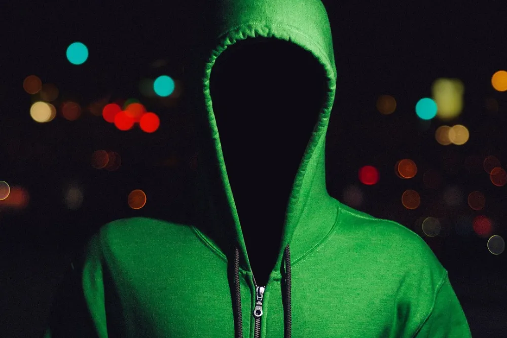 Faceless man on video