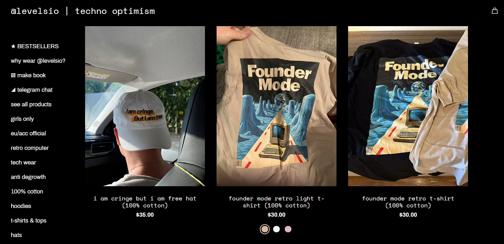 Merchandise from levelsio