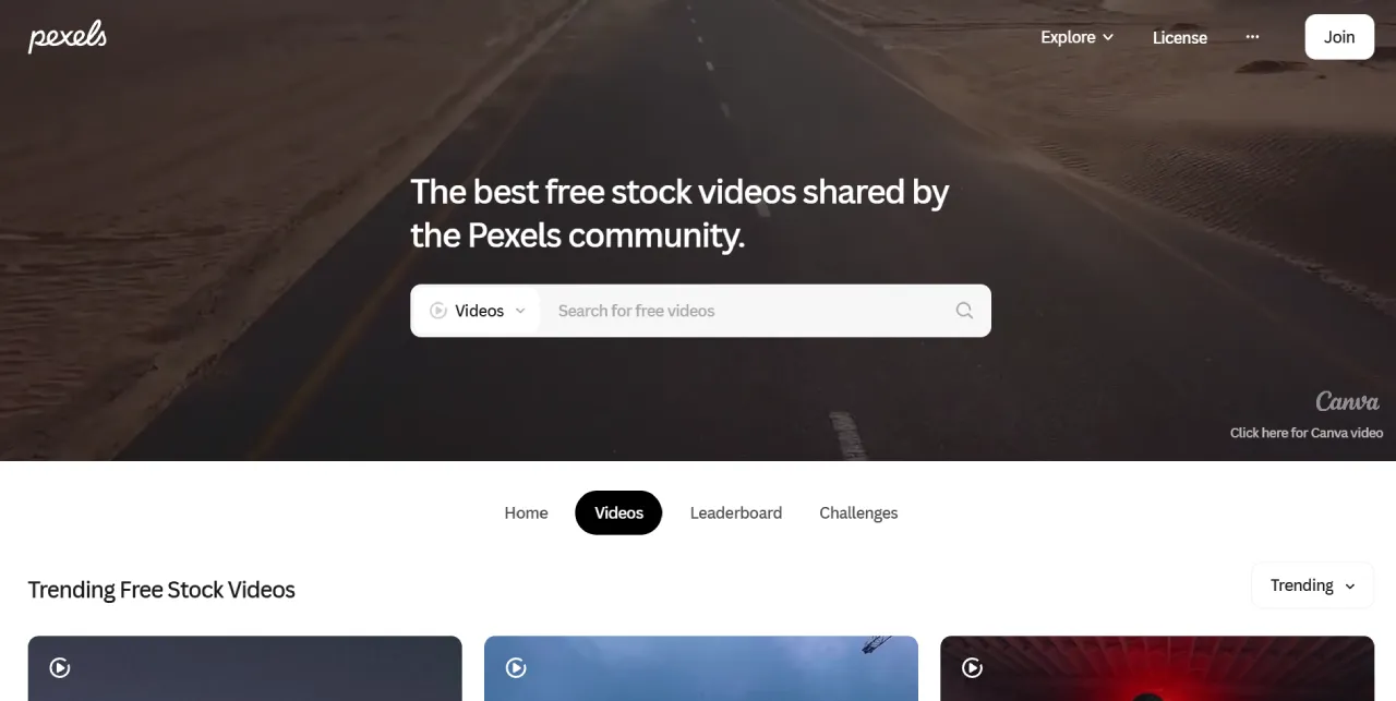 Pexels videos screenshot