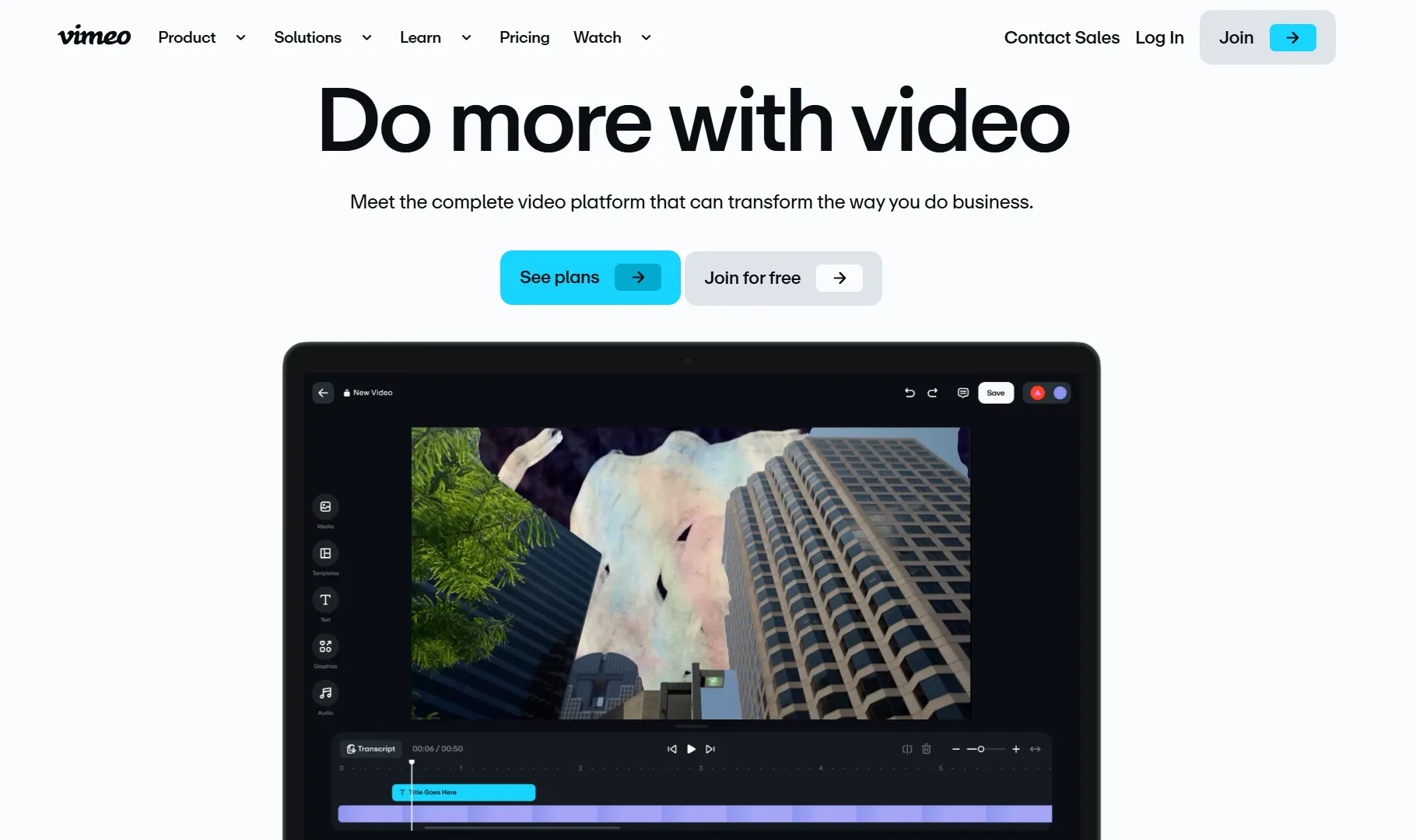 Vimeo home page